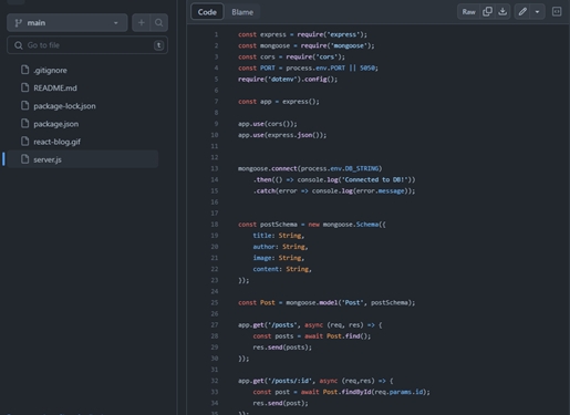 Image of Code from the Blog